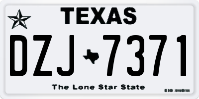 TX license plate DZJ7371