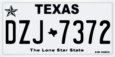 TX license plate DZJ7372