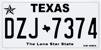 TX license plate DZJ7374