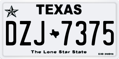 TX license plate DZJ7375