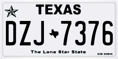 TX license plate DZJ7376