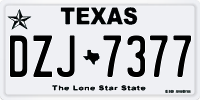 TX license plate DZJ7377