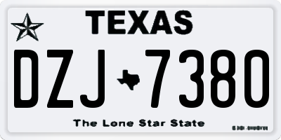 TX license plate DZJ7380