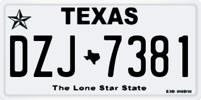 TX license plate DZJ7381