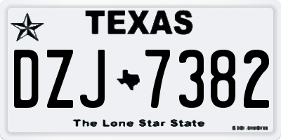 TX license plate DZJ7382