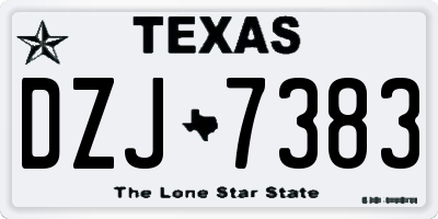 TX license plate DZJ7383