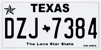 TX license plate DZJ7384