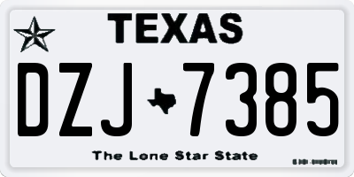 TX license plate DZJ7385