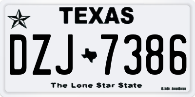 TX license plate DZJ7386