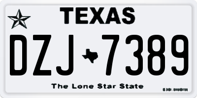 TX license plate DZJ7389
