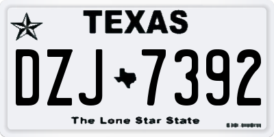 TX license plate DZJ7392