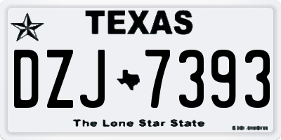 TX license plate DZJ7393