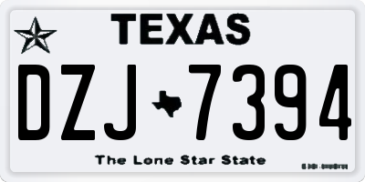 TX license plate DZJ7394