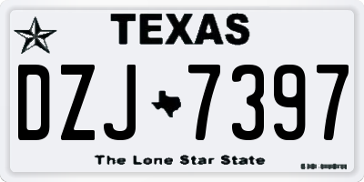 TX license plate DZJ7397