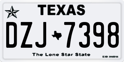 TX license plate DZJ7398