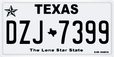 TX license plate DZJ7399