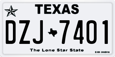 TX license plate DZJ7401