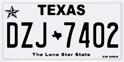 TX license plate DZJ7402