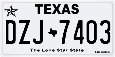 TX license plate DZJ7403