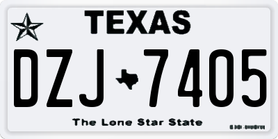 TX license plate DZJ7405
