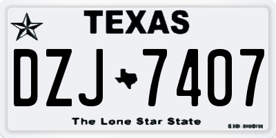 TX license plate DZJ7407