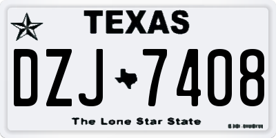 TX license plate DZJ7408