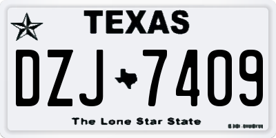 TX license plate DZJ7409