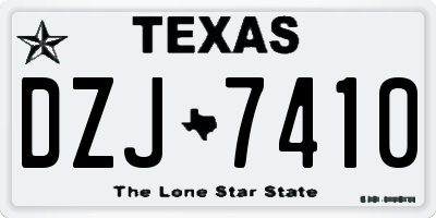 TX license plate DZJ7410