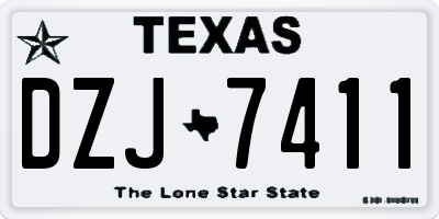 TX license plate DZJ7411