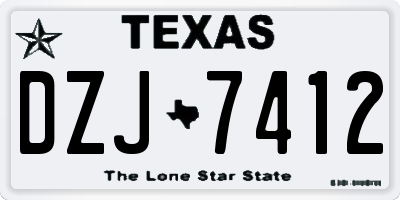TX license plate DZJ7412