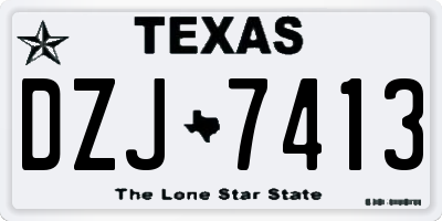TX license plate DZJ7413