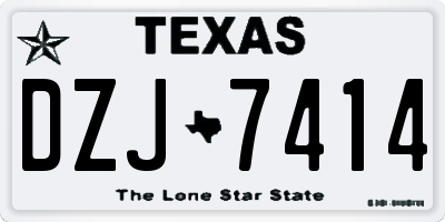 TX license plate DZJ7414