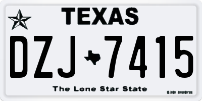 TX license plate DZJ7415