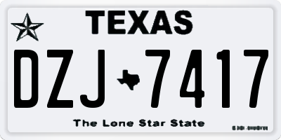 TX license plate DZJ7417