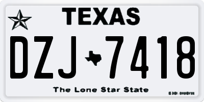 TX license plate DZJ7418