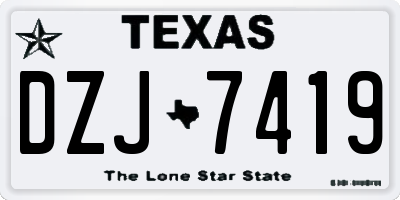 TX license plate DZJ7419