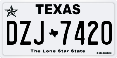 TX license plate DZJ7420