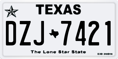 TX license plate DZJ7421