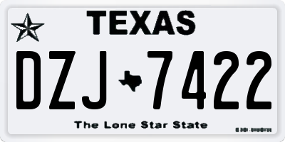 TX license plate DZJ7422