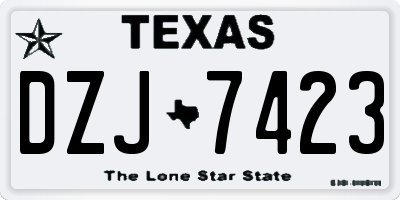 TX license plate DZJ7423