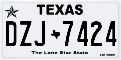 TX license plate DZJ7424