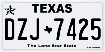 TX license plate DZJ7425