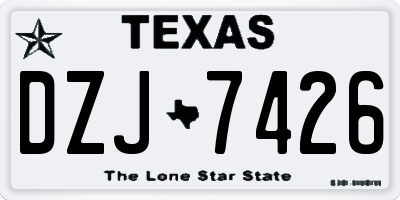 TX license plate DZJ7426