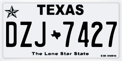 TX license plate DZJ7427