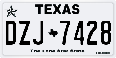 TX license plate DZJ7428
