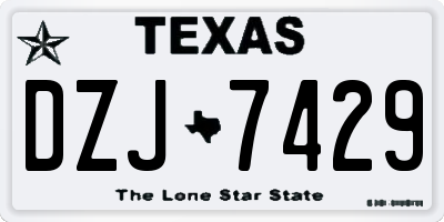 TX license plate DZJ7429