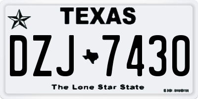 TX license plate DZJ7430