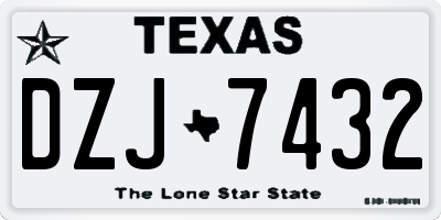TX license plate DZJ7432