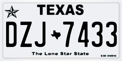 TX license plate DZJ7433