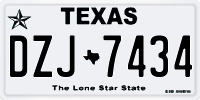 TX license plate DZJ7434
